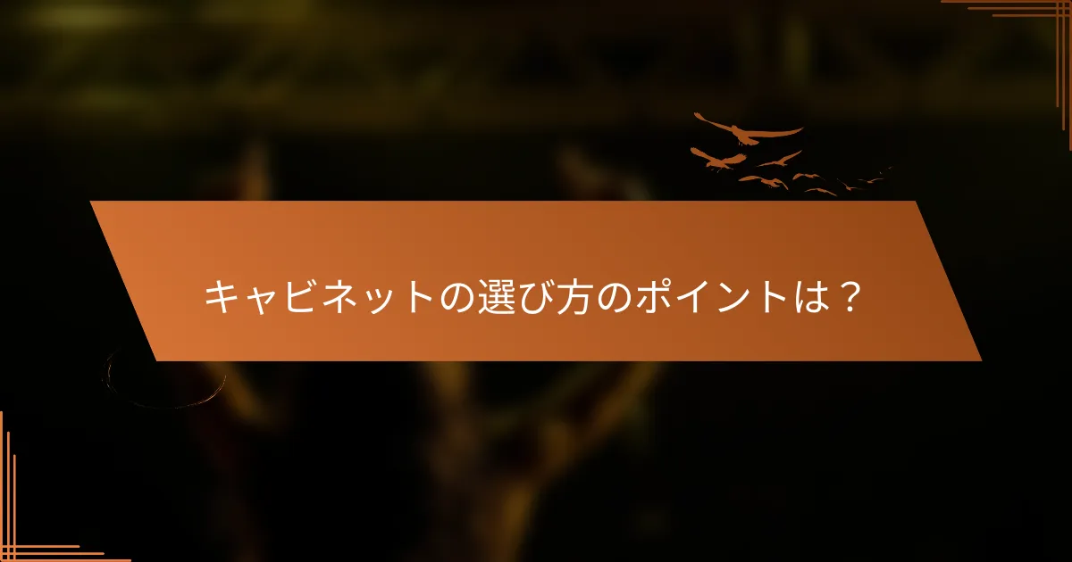 キャビネットの選び方のポイントは?