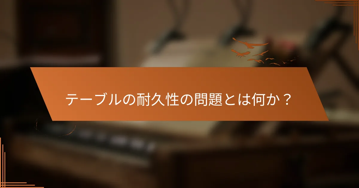 テーブルの耐久性の問題とは何か？