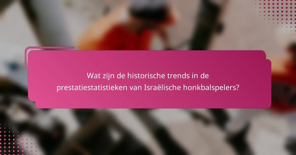 Wat zijn de historische trends in de prestatiestatistieken van Israëlische honkbalspelers?