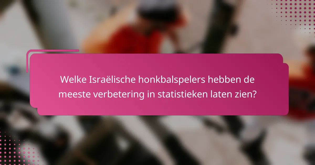 Welke Israëlische honkbalspelers hebben de meeste verbetering in statistieken laten zien?