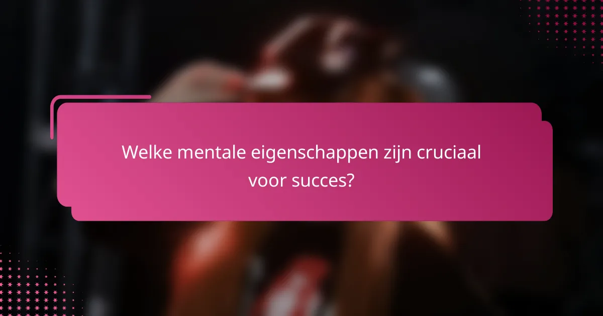 Welke mentale eigenschappen zijn cruciaal voor succes?